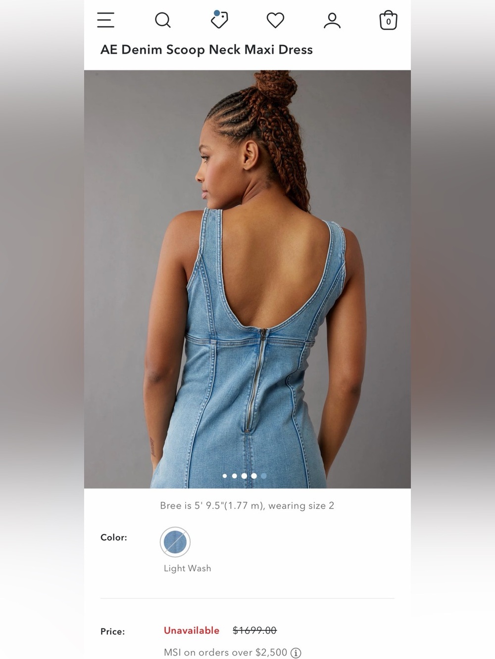 American Eagle Outfitters Light Blue Denim Maxi Dress - Picture 15 of 15